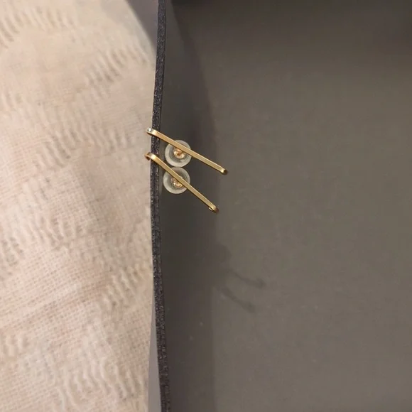 Stone & Strand Gold Bar Suspender Cuff Earrings - Picture 3 of 5